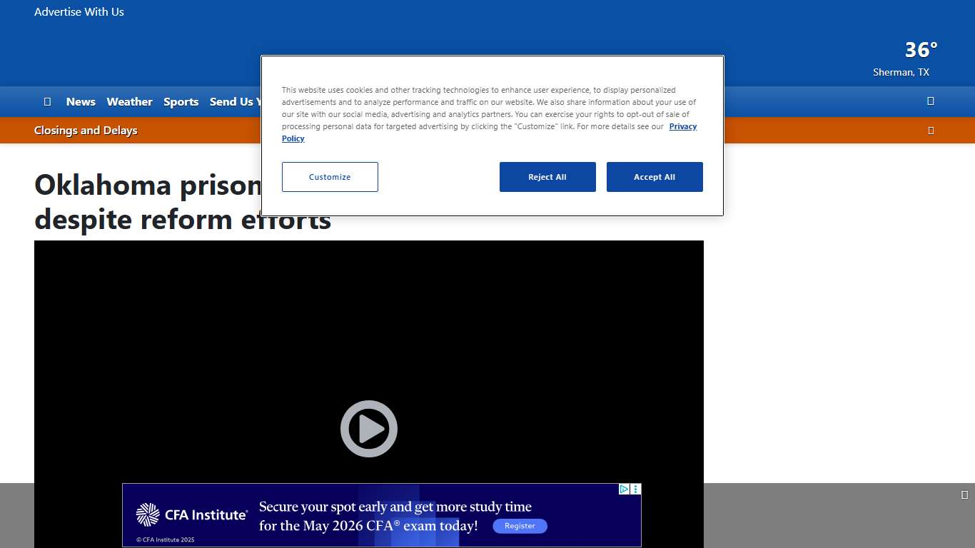 Oklahoma prison population continues to grow despite reform efforts